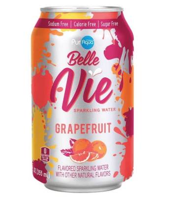 nutrition facts for 1 12 Oz Can of Water - Sparkling - Belle Vie