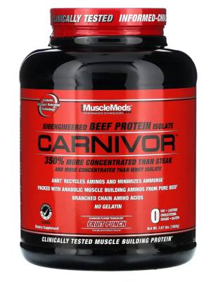 nutrition facts for 1 Scoop of Beef Protein Powder - Fruit Punch - Carnivor