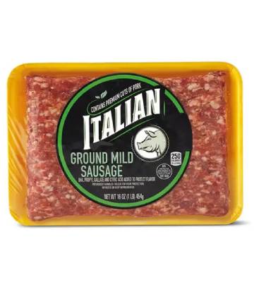 nutrition facts for 1 Lb of Italian Sausage - Ground