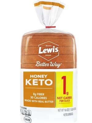 nutrition facts for 1 Slice of Honey keto bread