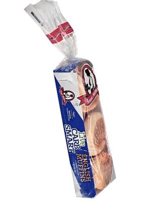 nutrition facts for 1 of Live Carb Smart English Muffin - Low Carb