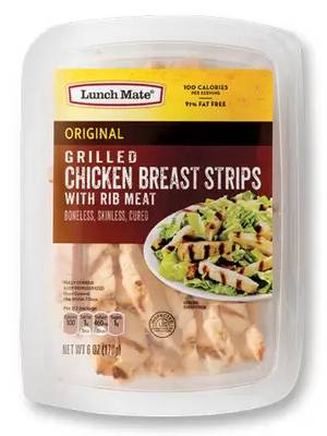 nutrition facts for 1/2 package of Lunch Mate Grilled Chicken Strips