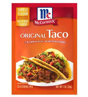 nutrition facts for 1 Packet of Taco Seasoning - McCormick