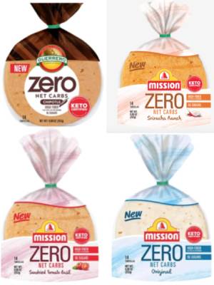nutrition facts for 1 Tortilla of Tortilla - Mission - 0g Net Carb