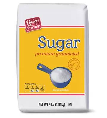 nutrition facts for 1 Tablespoon of Sugar - White
