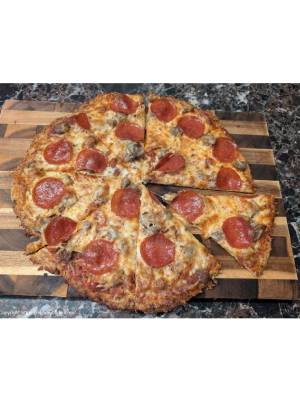 nutrition facts for 2 slices (1/4 pizza) of Pizza - Tim's Low Carb Chicken Crust (Sausage & Cheese)