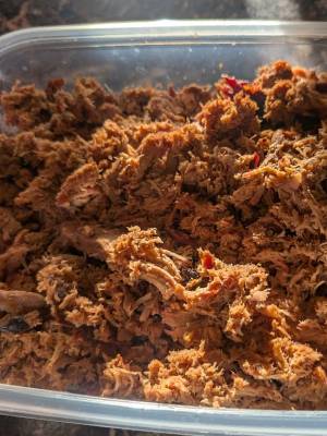 nutrition facts for ~1/2 Lb of Recipe - Tim's Pulled Pork On A Smoker