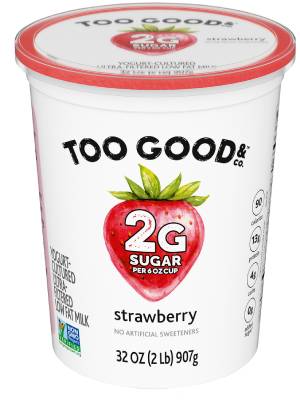nutrition facts for 1 of Too Good Yogurt - Strawberry