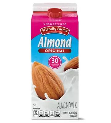 nutrition facts for 1 Cup of Milk - Almond - Unsweetened