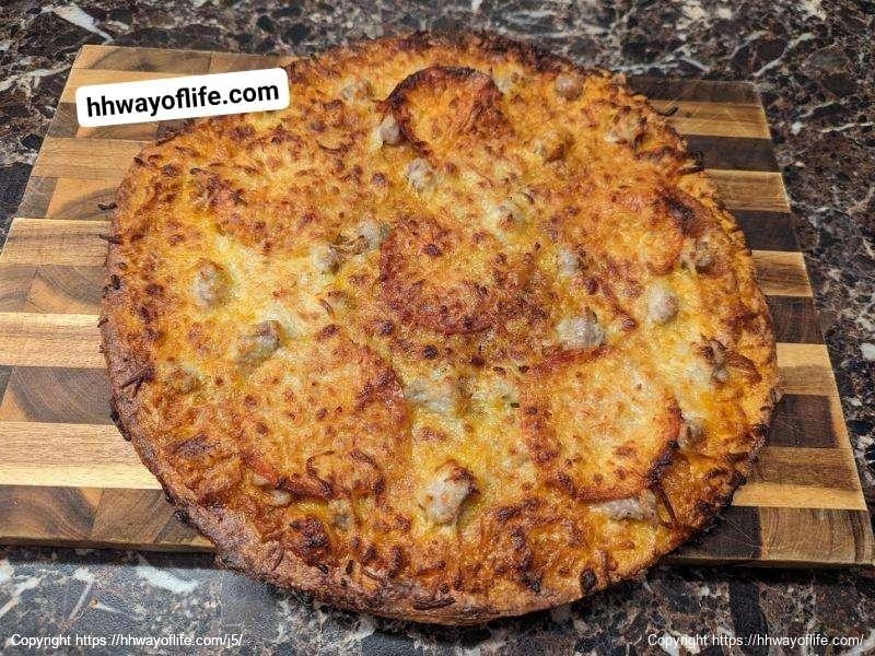 Keto Pizza Recipe ~ Sausage & Pepperoni on Fathead Crust